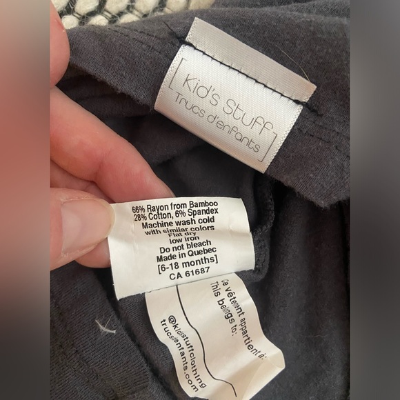 Kid’s Stuff / Trucs d’enfants Grow With Me Shirt Dark Grey 6-18m Like New - Picture 5 of 5